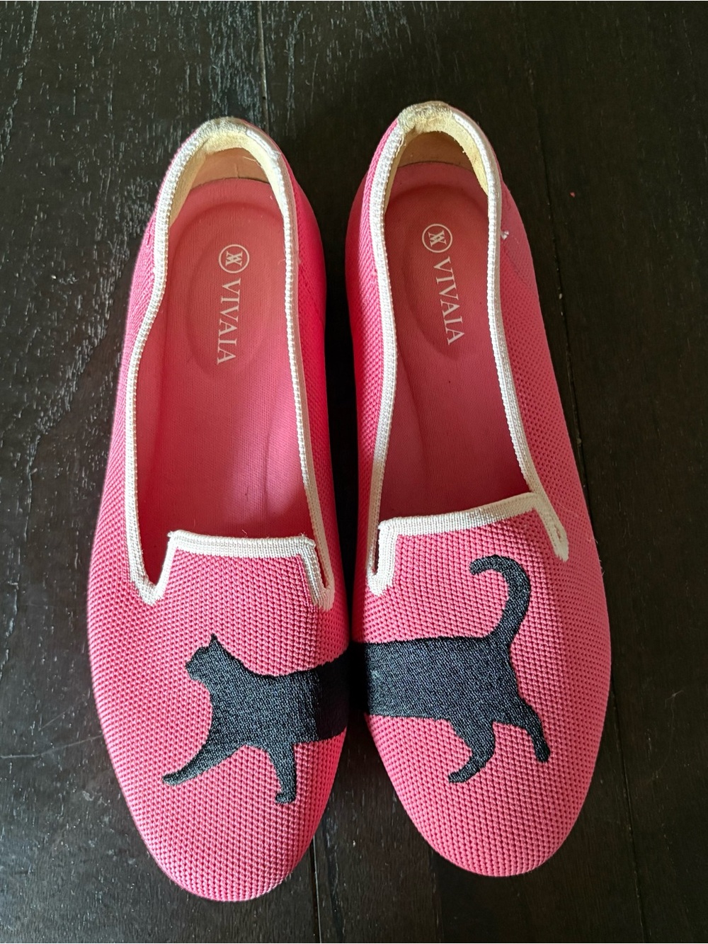 Vivaia Audrey Embroidered Cat Graphic Flat Pink Eu 37 Whimsical View 3
